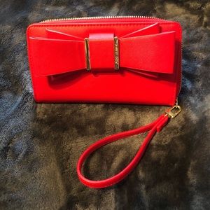 Brand New Betsey Johnson Red Bow Clutch